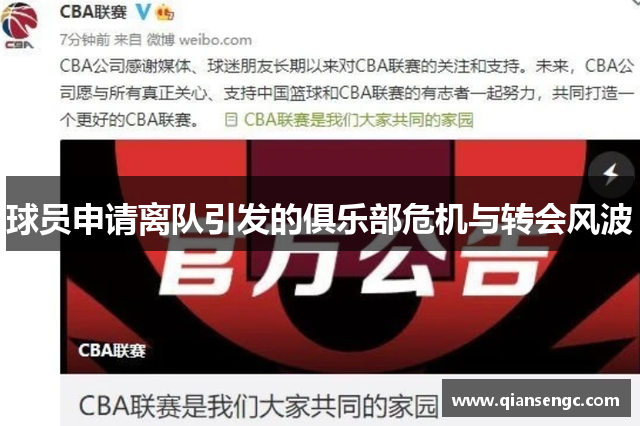球員申請離隊引發(fā)的俱樂部危機與轉(zhuǎn)會風(fēng)波